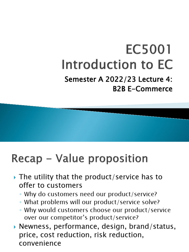 EC5001 Lecture4 B2B | PDF | Auction | E Commerce