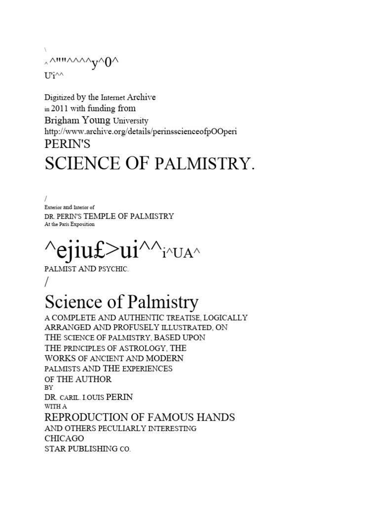 English - Science of Palmistry - Caril Perin | PDF