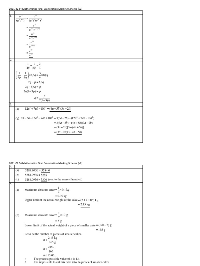 2021-2022 S4 Math Paper 1 Solution | PDF | Mathematics | Geometry