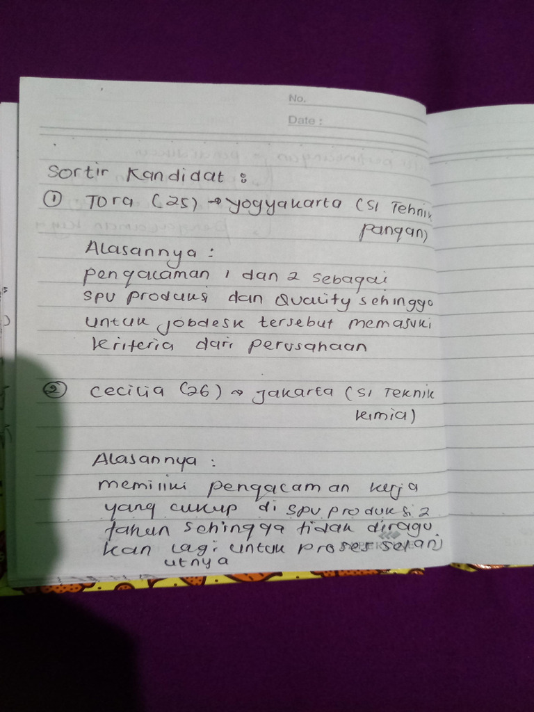 Latihan Sesi 1 Sortir Kandidat Spv Produksi Devi Pdf