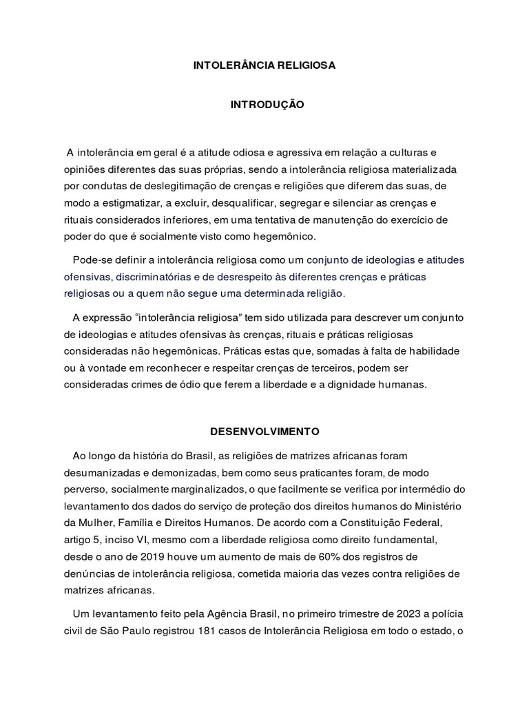 Intolerancia Religiosa Download Grátis Pdf Racismo Discriminação