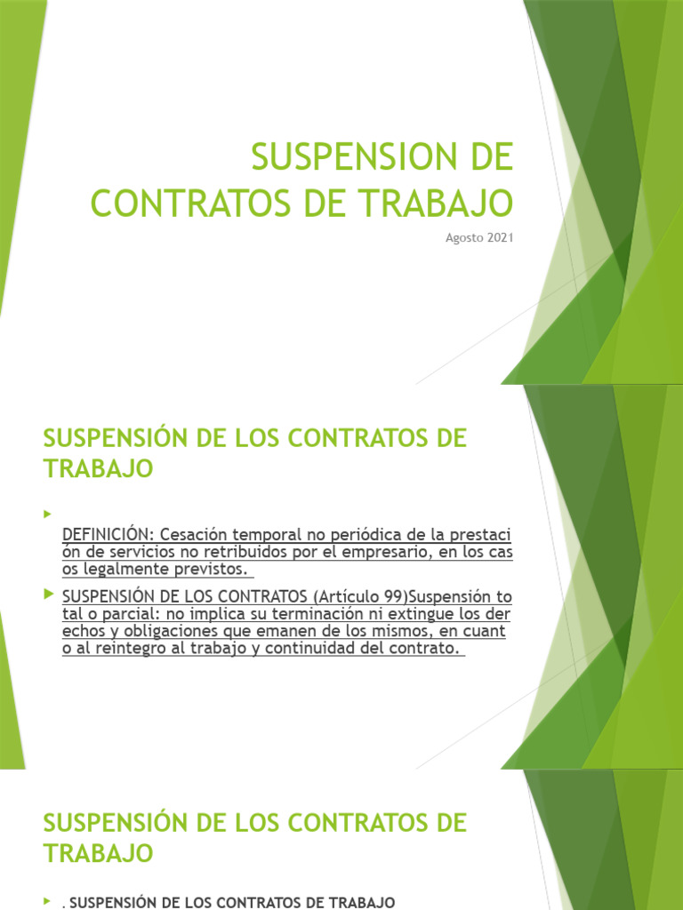 II Tarea Individual de La I Unidad Tema La Suspension de Los Contratos ...
