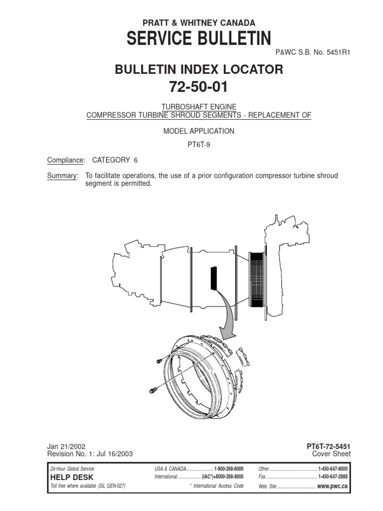 2003.07.16 S.B. No. 5451R1 COMPRESSOR TURBINE SHROUD SEGMENTS ...