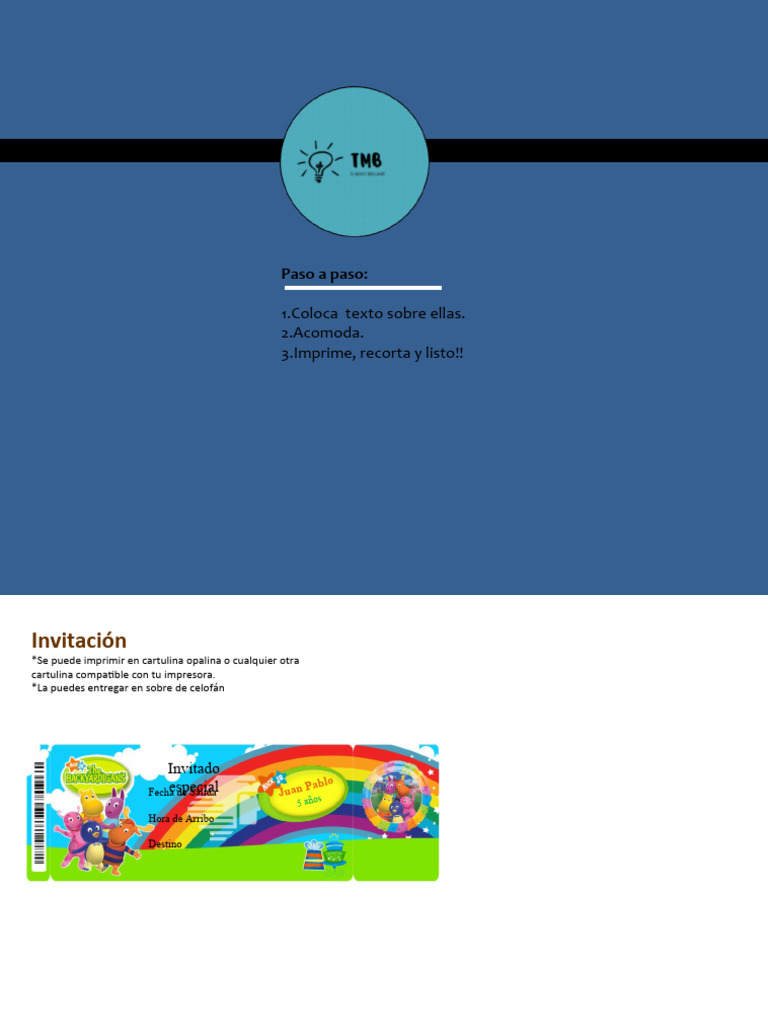 Kit Backyardigans | PDF | Papel | Materiales de impresión