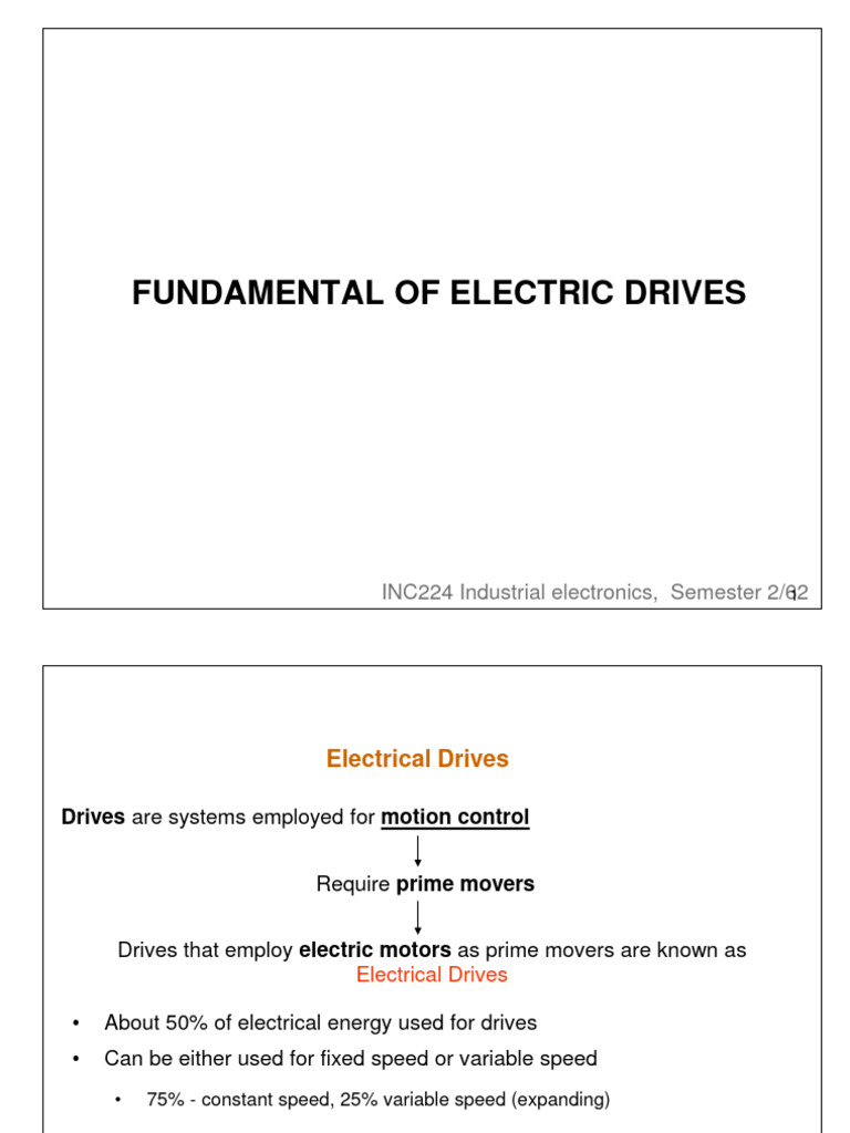 Fundamental of Electric Drives 11e125bb16 | PDF | Electric Motor ...