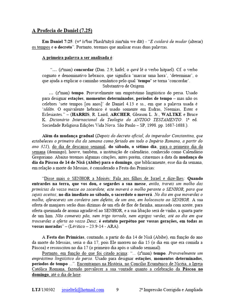 A Profecia de Daniel 7 25 | PDF | Ano | Calendário