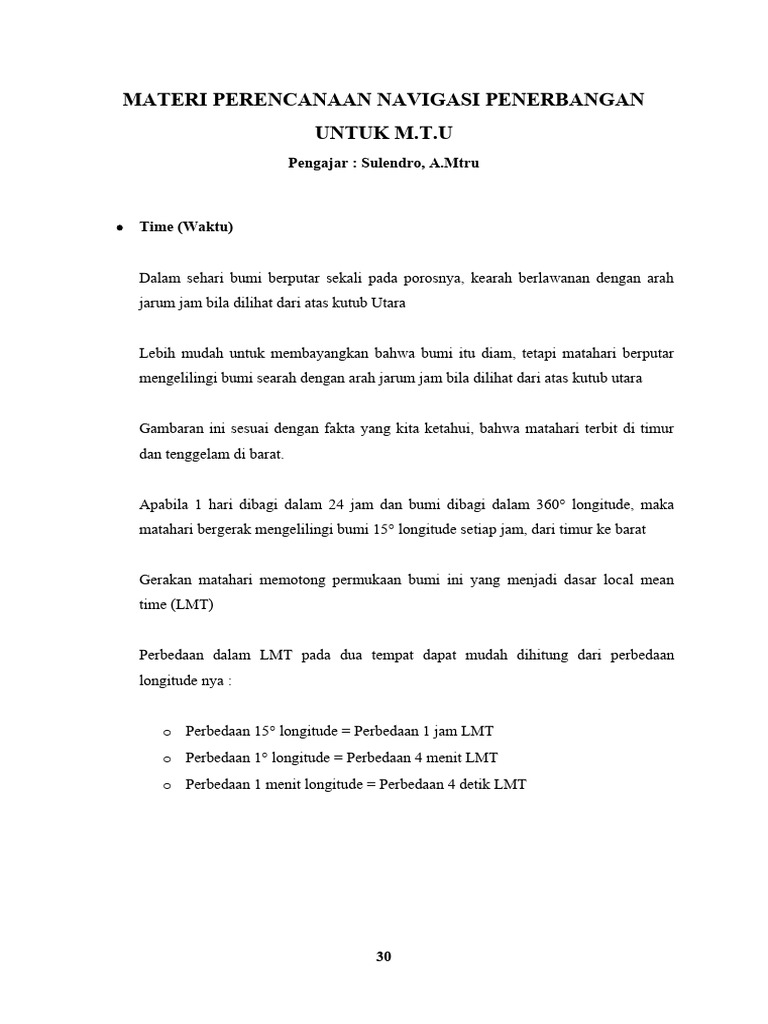 Materi perencanaan navigasi penerbangan untuk m t u semester iv ke 4
