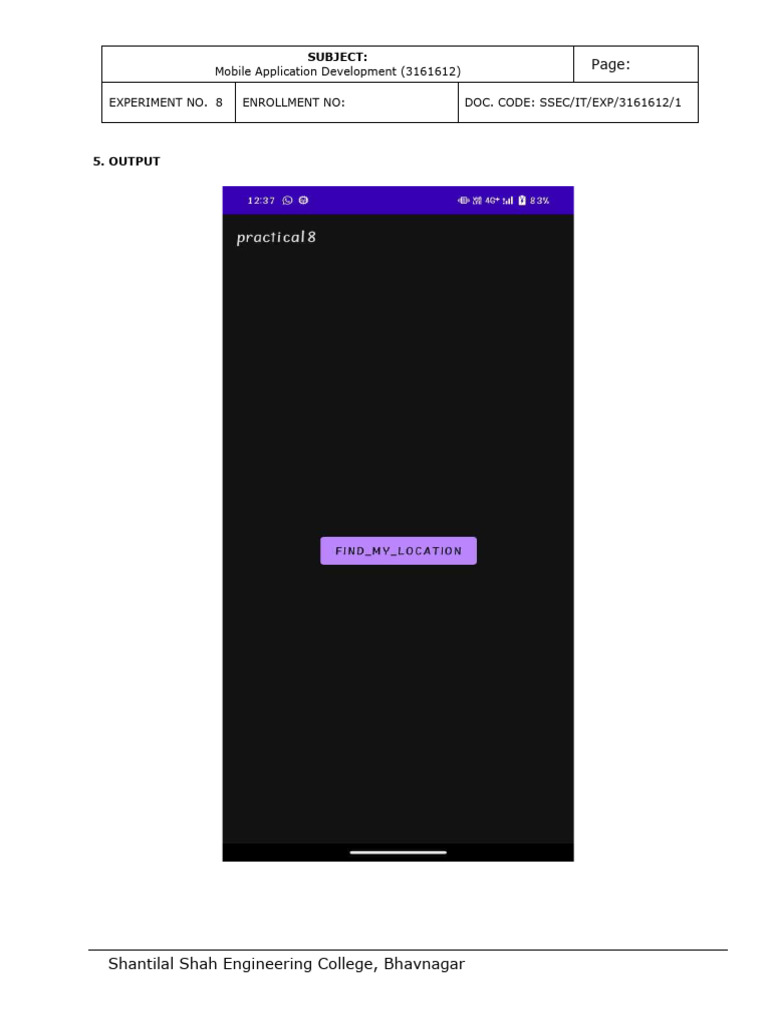 Mobile App Development Experiment 8 | PDF