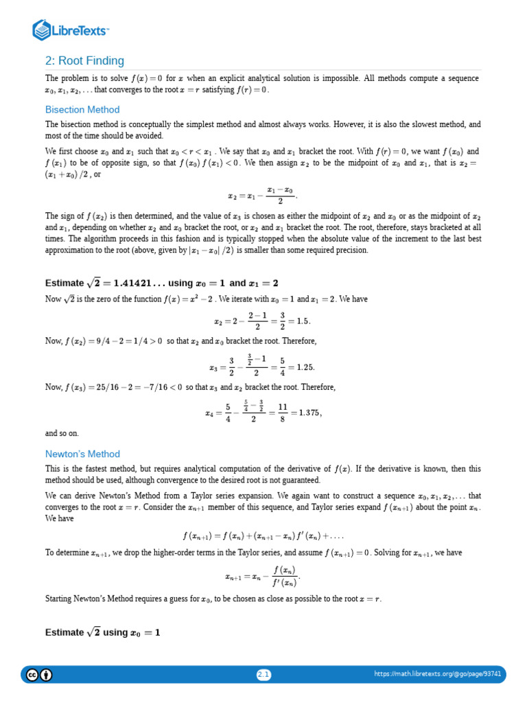1 Root Finding | PDF | Elementary Mathematics | Mathematical Analysis