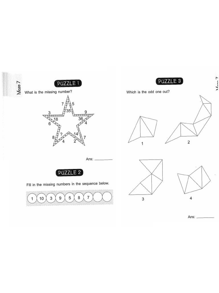 Casco IQ Math Level 1 Maze 7 | PDF