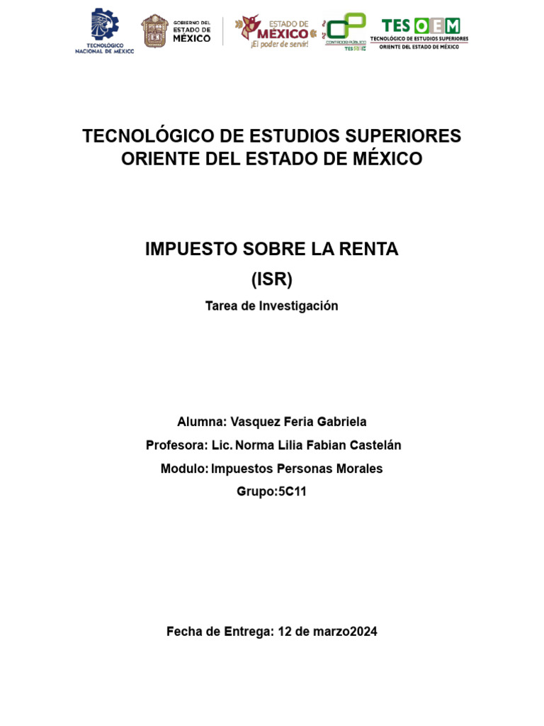 Tarea de Gabryyyyyy | PDF | Impuesto sobre la renta | Impuestos
