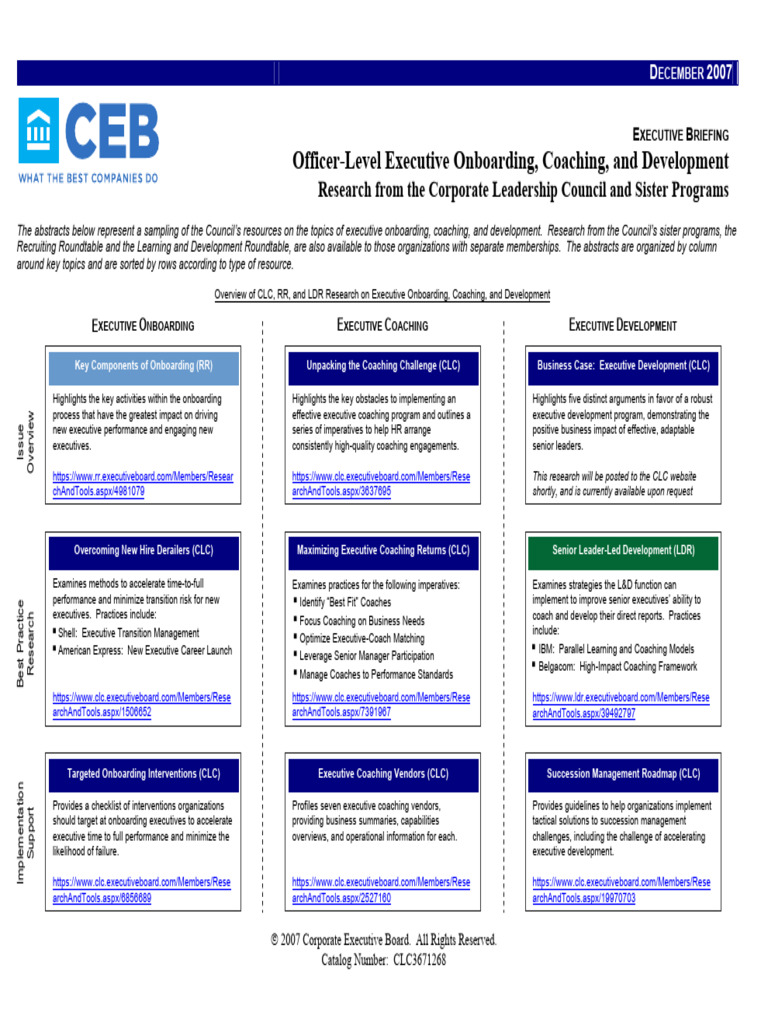 Officer Level Executive Onboarding Coaching And Development Pdf