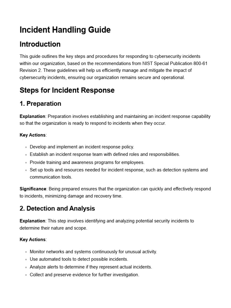 Incident Handling Guide | Download Free PDF | Computer Security | Security