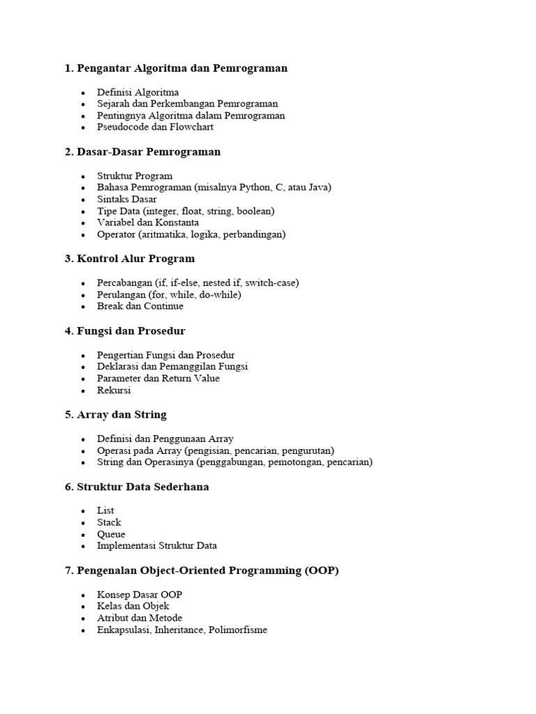 Modul Algo Dan Pemrograman 1 | PDF | Komputer | Teknologi & Rekayasa