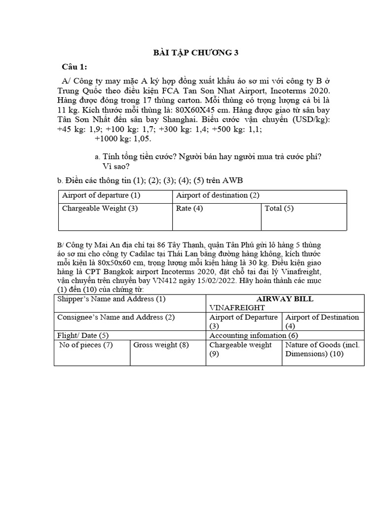 BT Chuong 3 | PDF