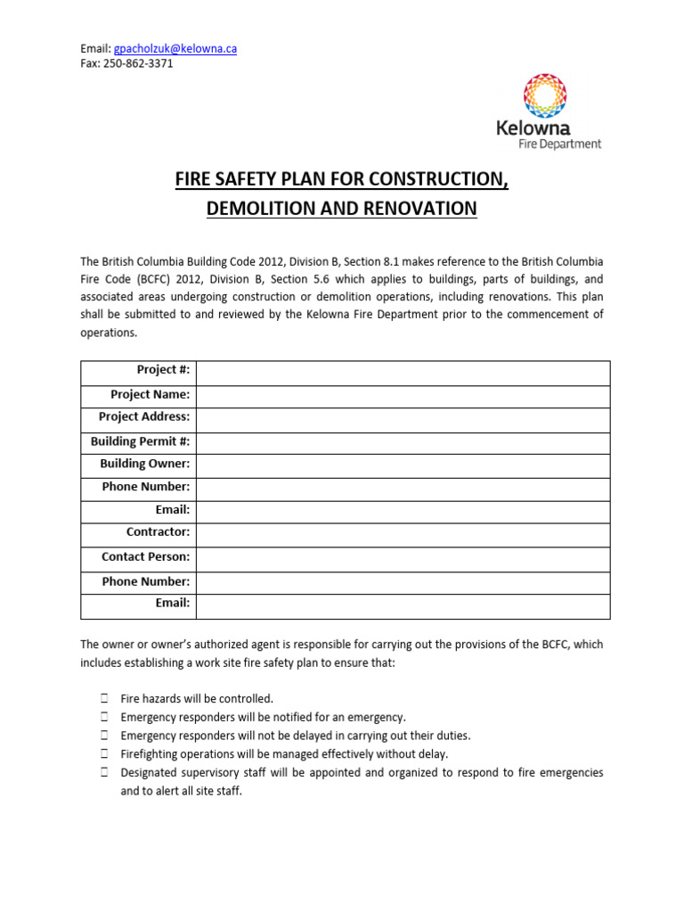 Fire Safety Plan For Construction Renovation | PDF | Fire Safety ...