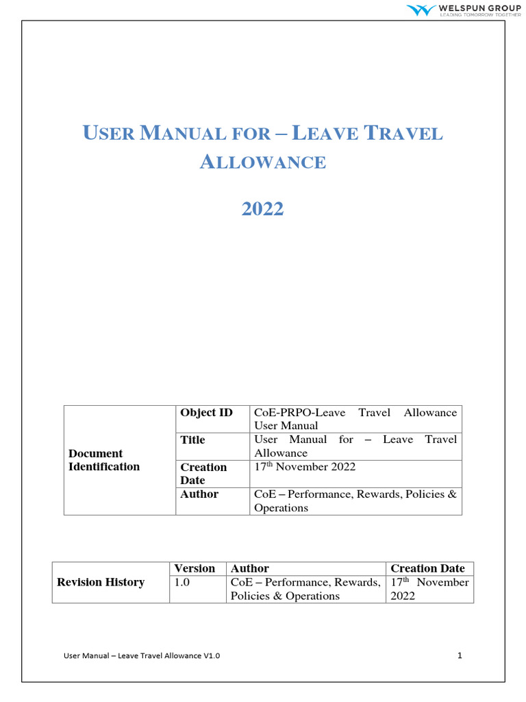 LTA - User Manual | PDF | Tax Exemption | Payroll