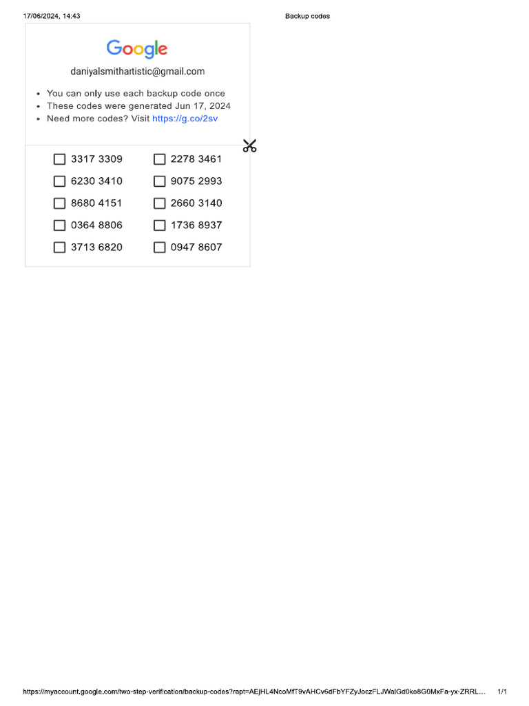 Codes of 2 step verification pdf