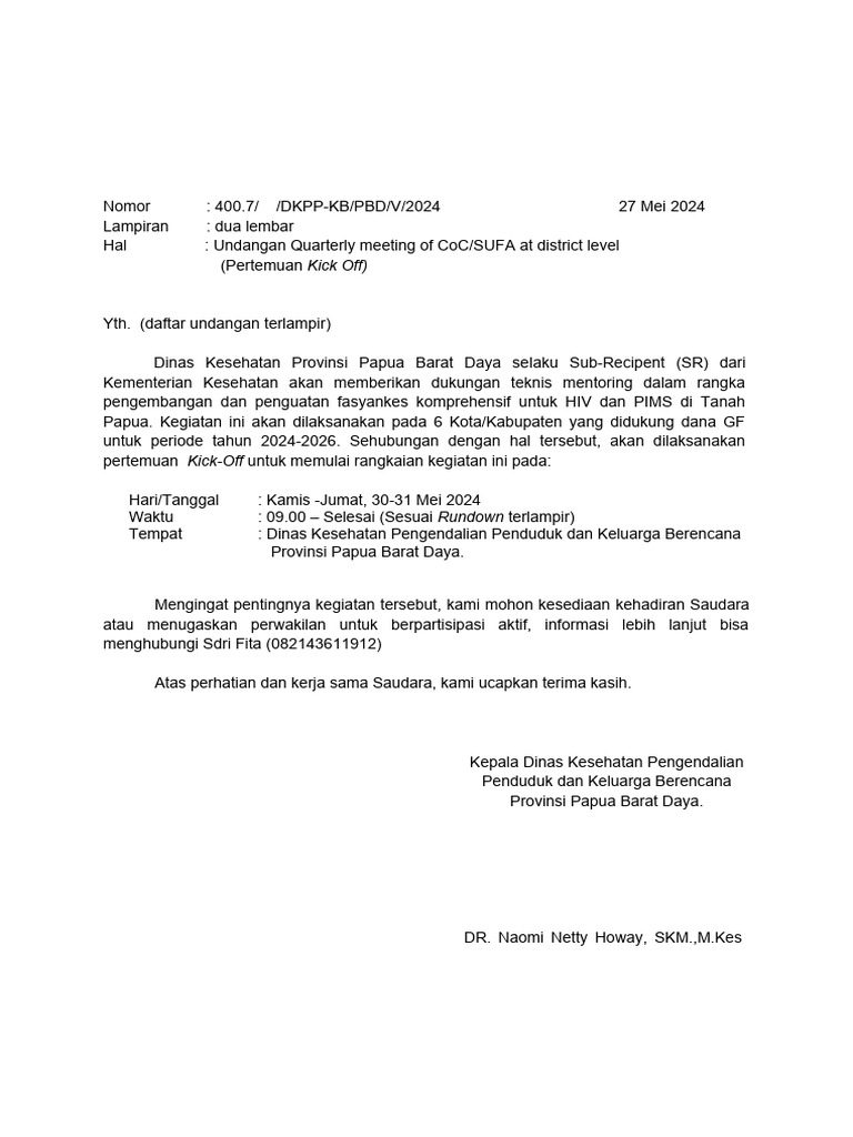 Undangan kick off pdf pengembangan diri kesehatan holistik