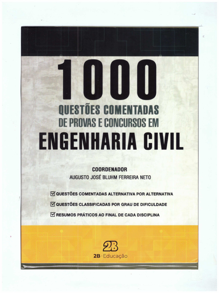1000 Questões Comentadas de Provas e Concursos Engenharia Civil | PDF