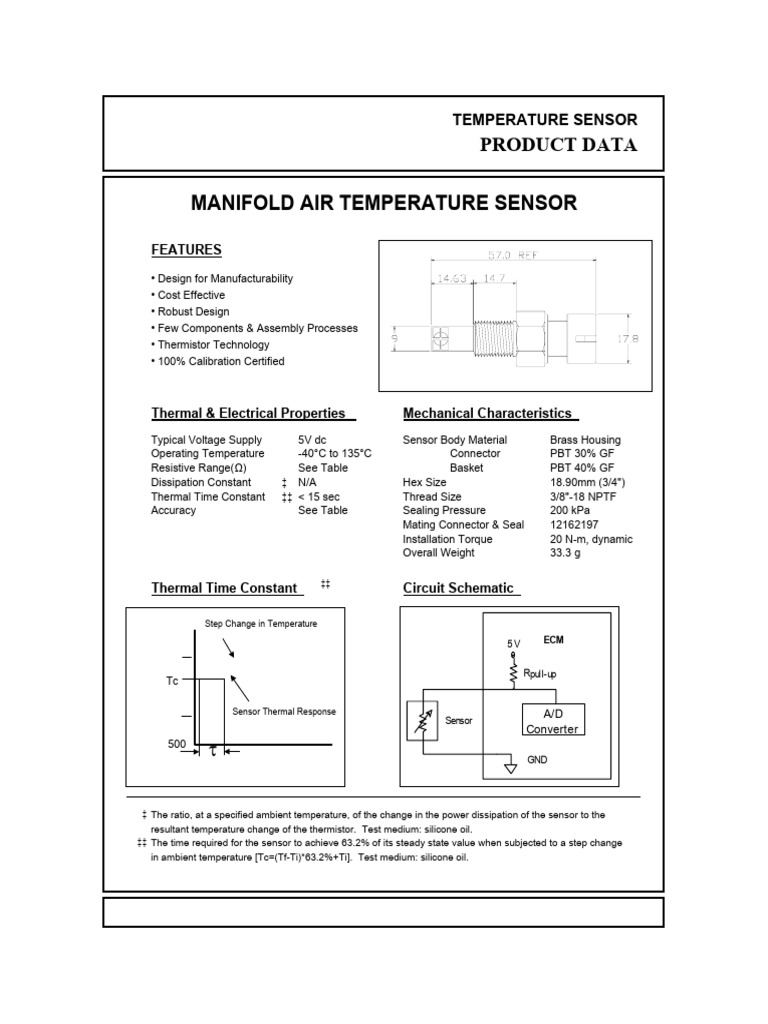 Manifold Air Temperature Sensor Data | PDF | Electrical Resistance And ...
