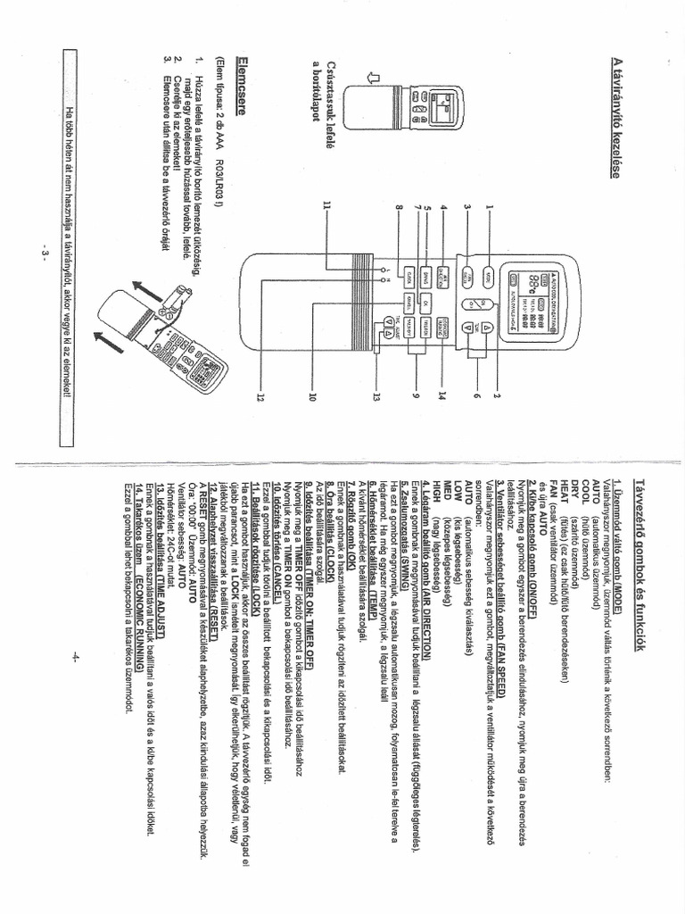 R11HG-E Klíma Távirányító | PDF
