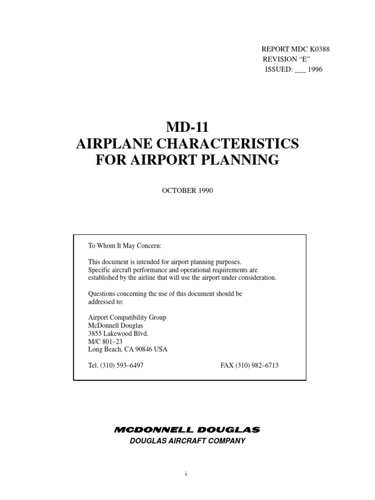MD-11 Airport Planning Characteristics | PDF | Aviation | Aircraft