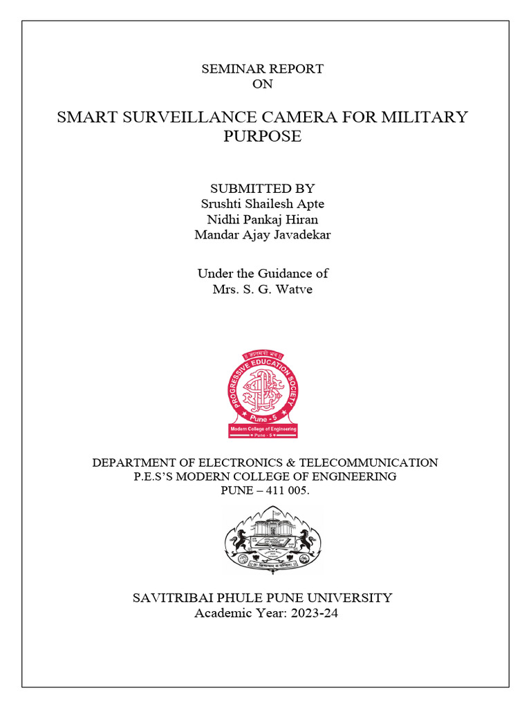 Smart Military Surveillance Camera Report | PDF | Raspberry Pi ...