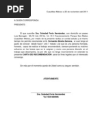 carta de recomendacion formato