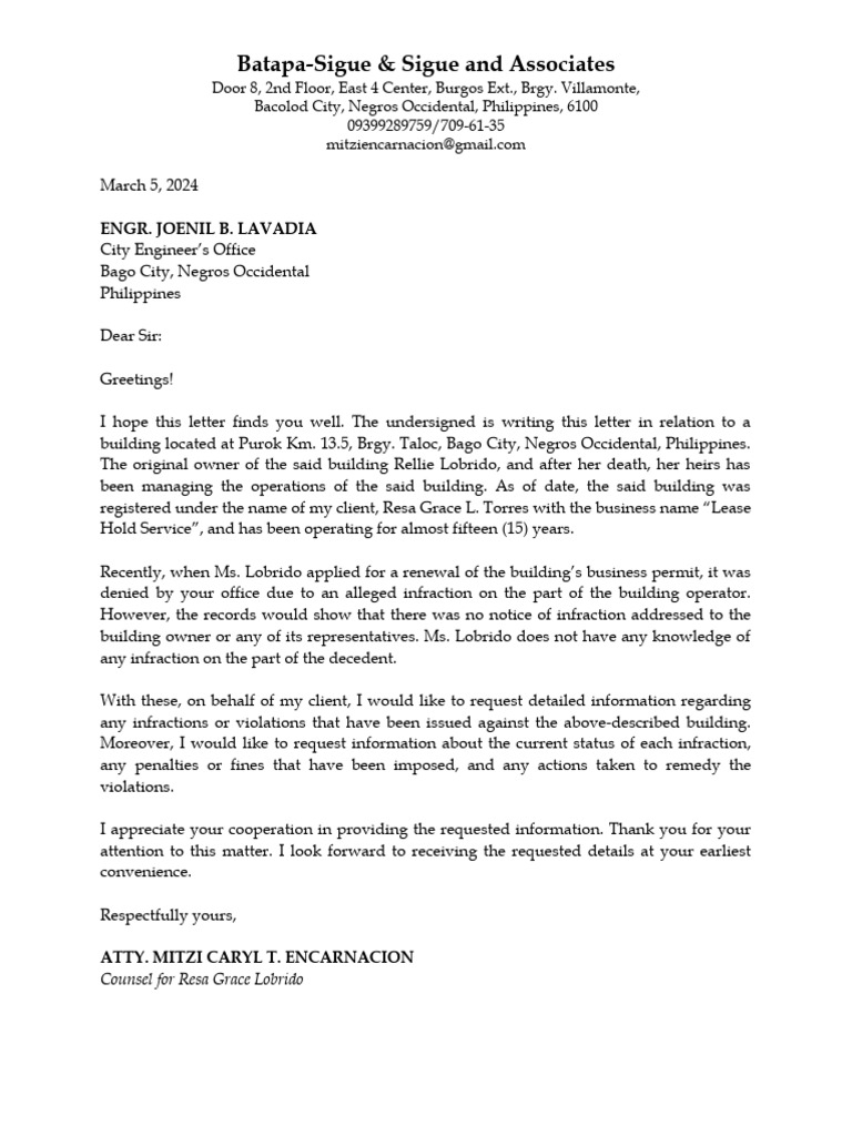 Request for Building Infraction Details | PDF | Law