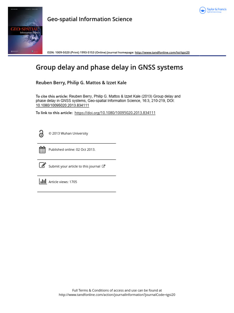 Group Delay and Phase Delay in GNSS Systems | PDF | Filter (Signal ...