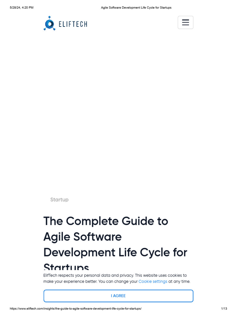 Agile Software Development Life Cycle for Startups | Download Free PDF ...