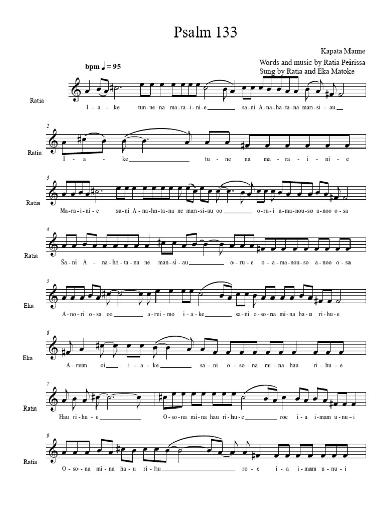Psalm 133 Song Lyrics | PDF