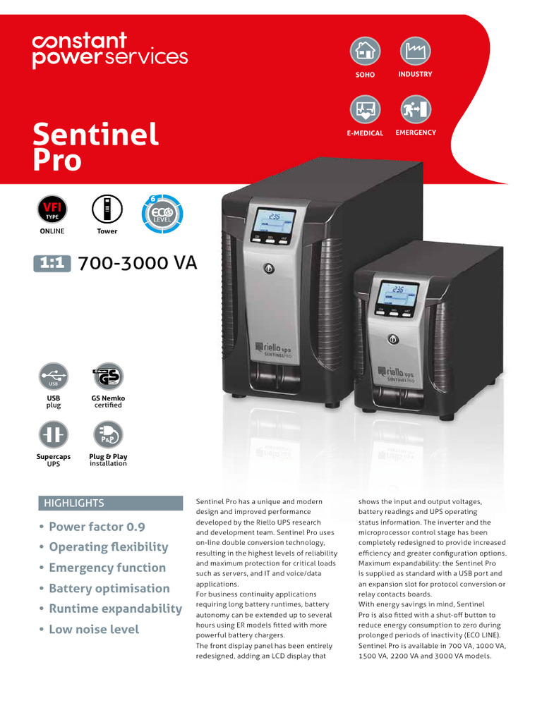 05 UPS Sentinel Pro SEP | PDF | Power Inverter | Mains Electricity