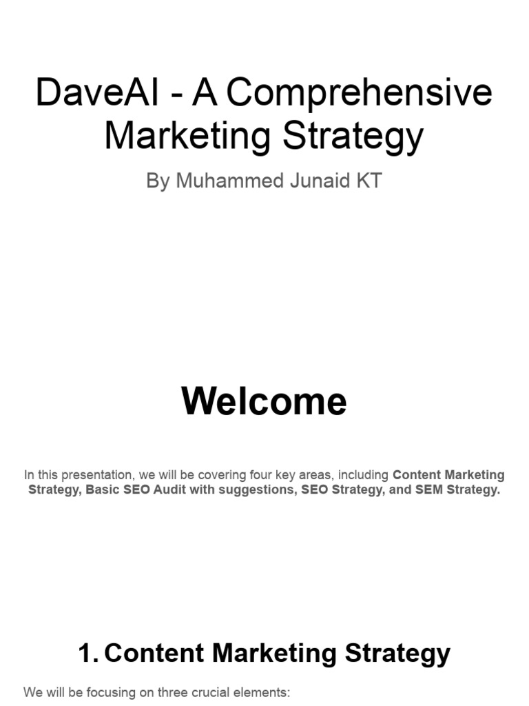 DaveAI Marketing Strategy Overview | PDF | Search Engine Optimization ...