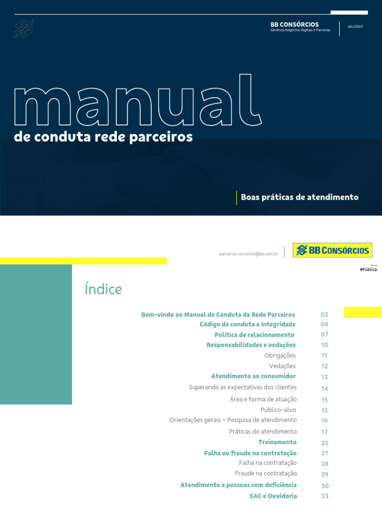 Manual de Conduta para Parceiros BB Consórcios | PDF | Deficiência ...