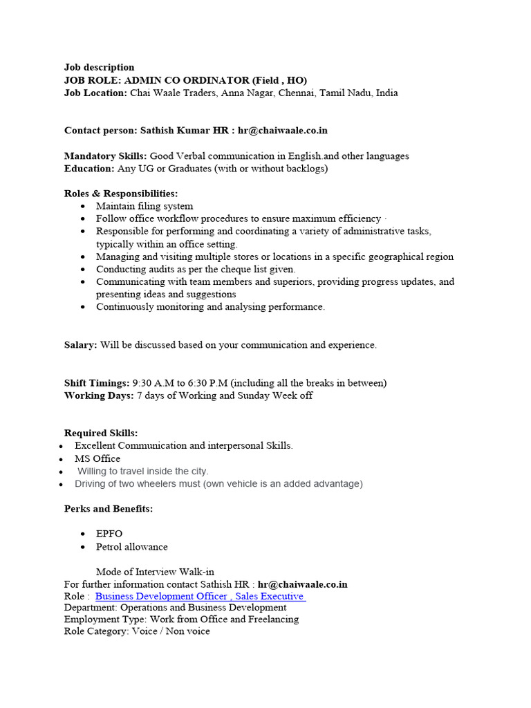 Job Description Pria 2 | PDF