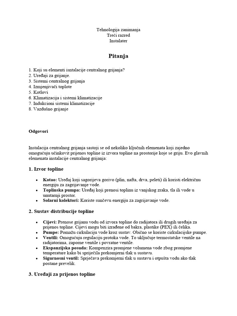 Tehnologija Zanimanja Treci Razred | PDF