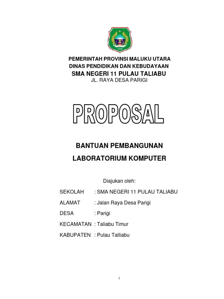 Proposal Laboratorium Komputer SMA Taliabu | PDF | Bisnis | Ilmu Sosial