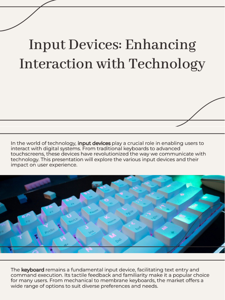 Input Devices: Enhancing User Interaction | PDF | Touchscreen | Human ...