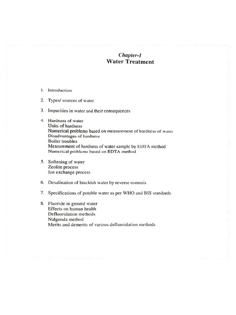 Chemistry Water Treatment PDF