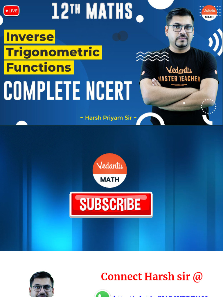 Inverse+Trigonometric+Functions+ +oneshot | PDF | Trigonometric ...