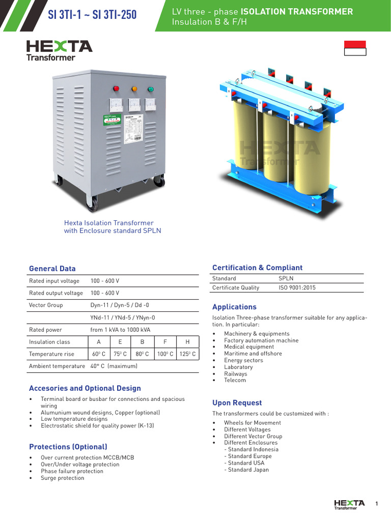 Brosur Isolation DRY HEXTA | PDF | Transformer | Insulator (Electricity)