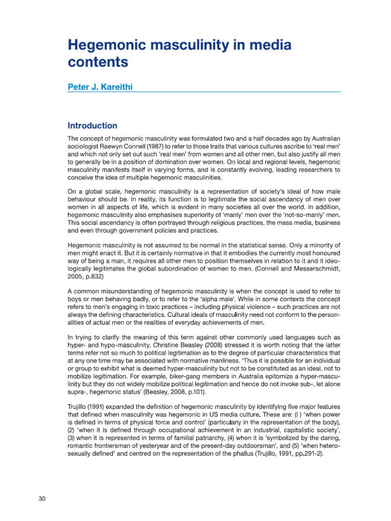 Men and Masculinities in Media | PDF