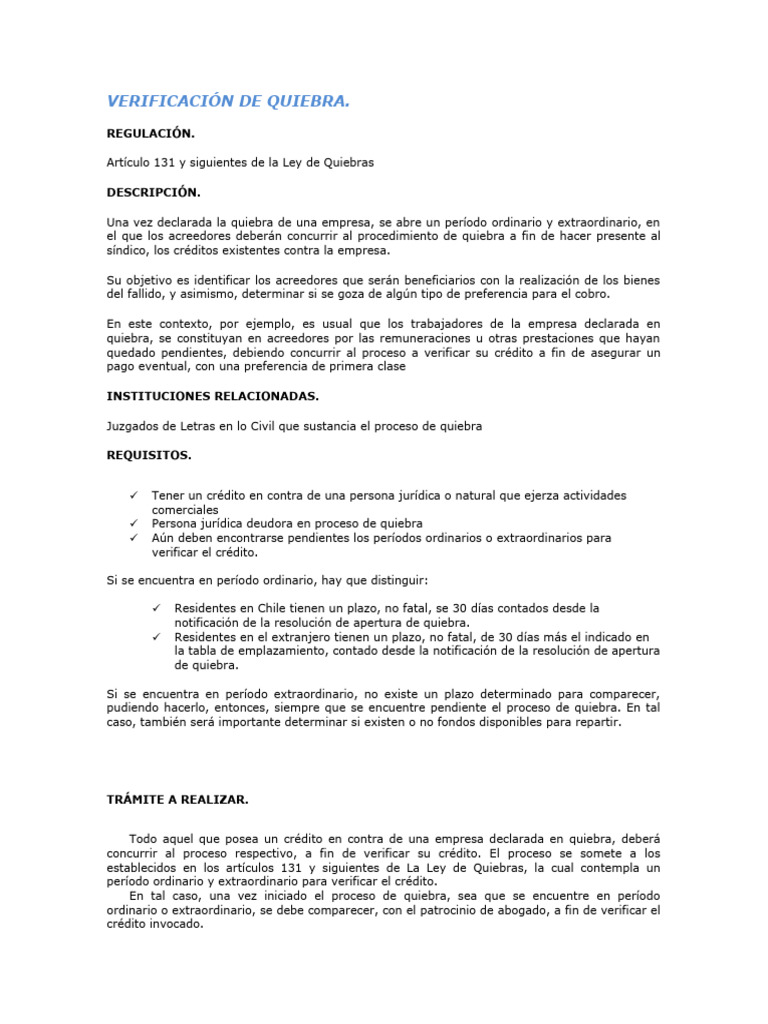 Verificación de Quiebra | PDF | Bancarrota | Justicia