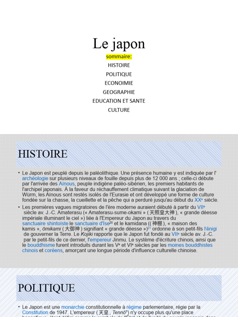 Aperçu complet du Japon Histoire et Culture PDF Japon — free download