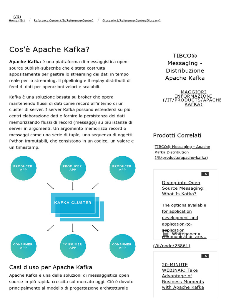 Cos'è Apache Kafka | PDF