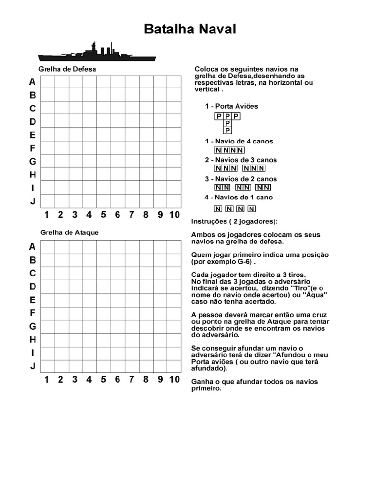 Batalha Naval - Coordenadas Cartesianas | PDF