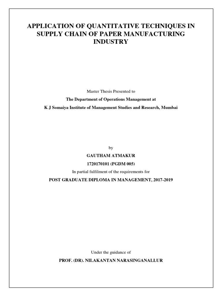PGDM Core 2017-19 Gautham Atmakur 005 | PDF | Pulp (Paper) | Standard Error