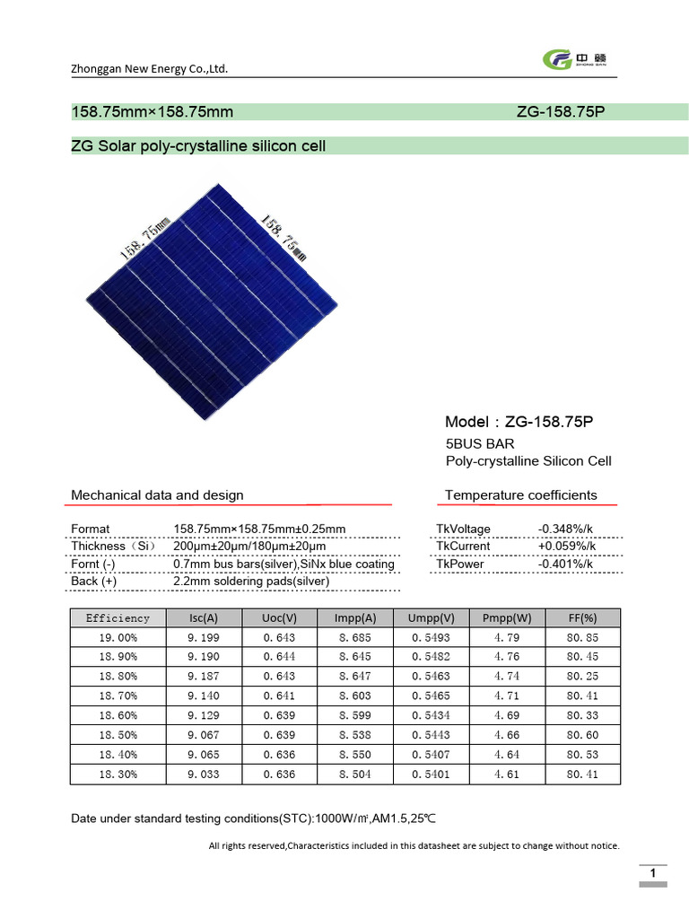 Solar Cell Specs for Engineers | PDF | Energy Conversion | Building ...